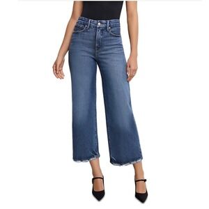 Good‎ American Good Waist High Rise Cropped Palazzo Jeans Indigo 737 Size 16